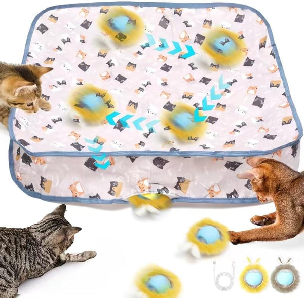 EcoPinnacle Interactive Cat Toy Ball, Automatic Moving Cat Ball in Pouch,Interactive Cat Toys
