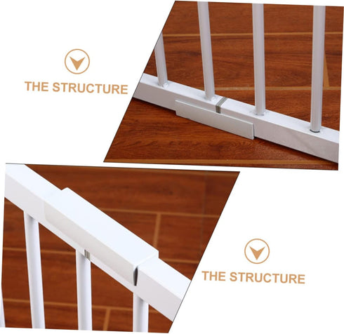 12 Pcs Safety Door Reinforcement Tools, Baby Gate and Stair Reinforcement Parts for Kids, White PVC Fence