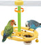 TriGia Paws Bird Spinning Toy with 2 Feeding Cups, 360 Rotating Bird Toys for