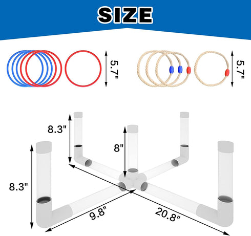 Set MOLACHI Ring Toss Games for Adults and Kids,Yard Games,Outdoor Indoor Games with LDE Light,Easy to Up w/Compact
