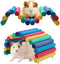 2PCS Wooden Hamster Bridge by PIVBY, Flexible Natural Ladder Tunnel Hideout for Small Animals