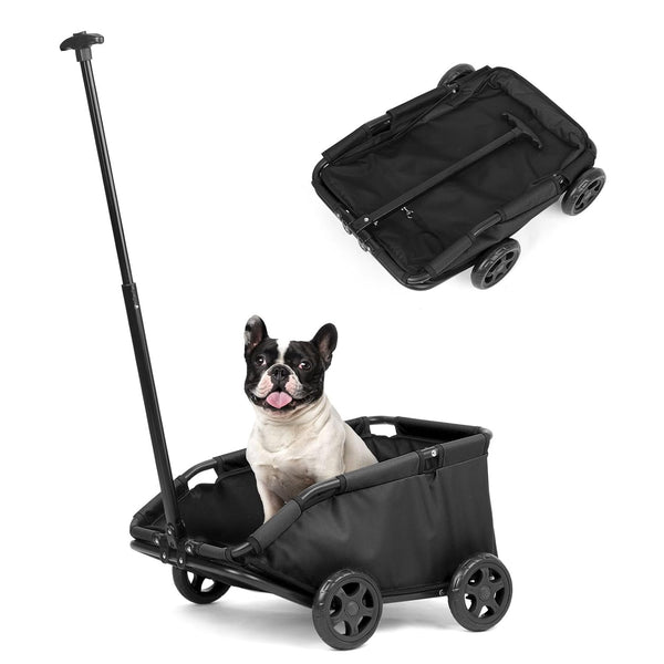 AESRAOU Mini Dog Strollers for Mini Pets, Foldable Multifunctional Shopping Carts with Extendable