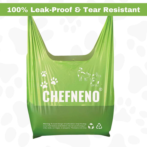 (500 (500 Cat Litter Waste Bags Biodegradable ct., Green) Bulk Dog Poop Bags with Easy Tie Handles Earth-Friendly