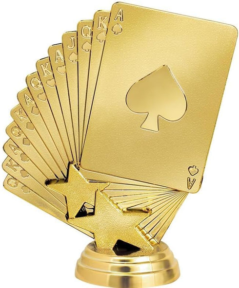 11" Customizable Bridge Card Game Black Star Trophy Award, Engrave Now