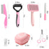 8 Pcs Dog Brush Grooming Kits, Self Cleaning Kit with Nail Clipper, Flea Comb, Bath Brush, and More, Pink