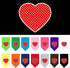 Pet and Dog Bandana, Screen Printed, Red Swiss Dot Heart, Navy Blue, Large