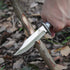 Mossy Oak Fixed Blade Bowie Knife, 2-Piece Hunting Knife with Leather Handle and Laser Pattern Sheath Included