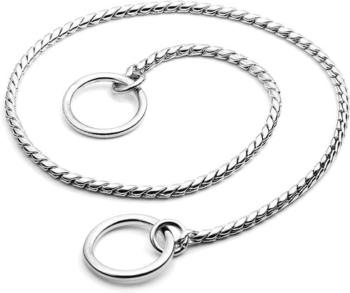 Metal Chain Dog Choke Collar, Stainless Steel Slip Chain for Dogs Walking Training, Puppy Pet Snake Chain