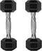 RitFit 5-300LBS Rubber Encased Hex Dumbbell Sets with Optional Rack for Strength Training, Home Gym Workouts