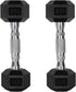 RitFit 5-300LBS Rubber Encased Hex Dumbbell Sets with Optional Rack for Strength Training, Home Gym Workouts