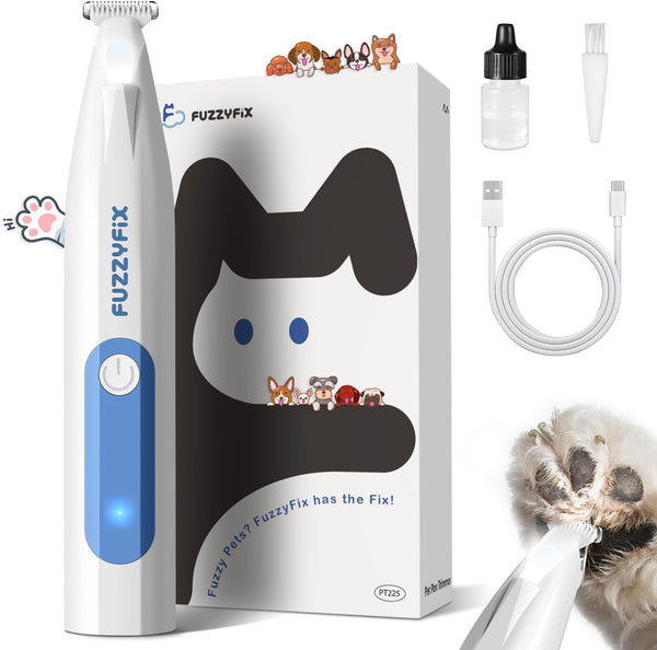 Dog Paw Trimmer with LED Light, Low Noise Paw Trimmer for Dogs,