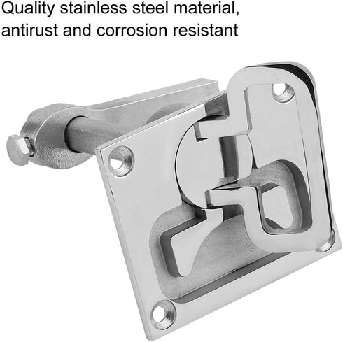 Qiilu Stainless Steel Boat Floor Lock, Flush Mount Hatch Latch Hardware Accessory for Marine Boat