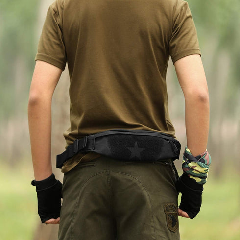 Protector Plus Tactical Running Waist Pack - Military Fitness Fanny Bag Sling Hip Bumbag, Black, Size S