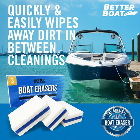 Boat Erasers by Better Boat - Cleaning Sponge for Scuff Marks & Grime, Marine Accessories & Gifts, Safe on Fiberglass