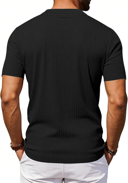 HYYGOCCTV Mens Fashion Button Down Shirts Dressy Henley Shirt Crew Neck Short Sleeve Big and Tall Tshirts Men's