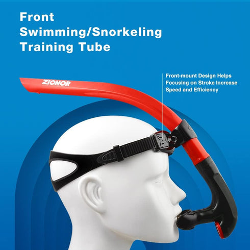 ZIONOR Snorkel Lap Swimming Training Diving Snorkeling, Comfortable Mouthpiece, One-Way Purge Valve for Pool