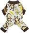 Fitwarm Monkey Dog Pajamas, Cute Dog Clothes for Small Dogs, 100% Breathable Cotton, Brown, XS