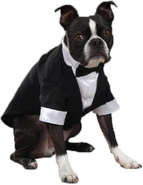 Groom’s Tuxedo for Small Dogs, Yappily Ever After Wedding Outfit, XX-Small Size Tux, 8”