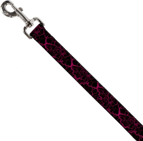 Buckle-Down Durable & Stylish Dog Leash with Snap Closure, Marble Black Hot Pink, 4 Feet Long 1.0 Inch Wide