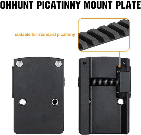 ohhunt Optics Picatinny Mount for Holosun 407C/507C/508T and RMR Footprint Red Dot