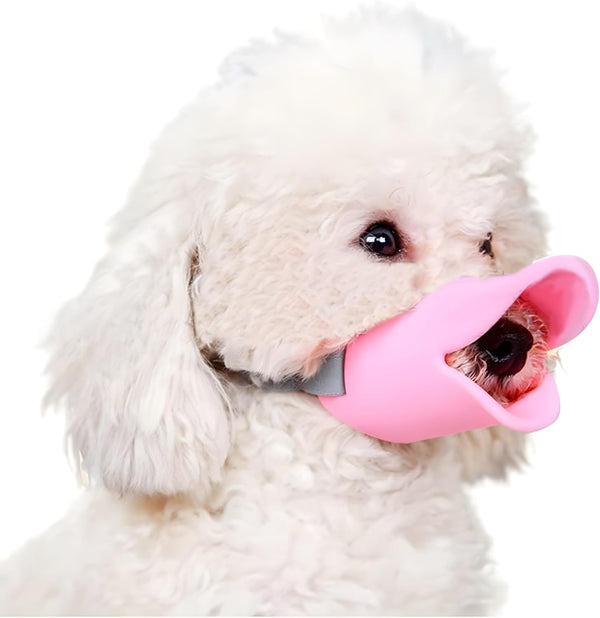 NACOCO Anti-Bite Duck Mouth Shape Dog Covers, Bite-Proof Muzzle Masks Set (Pink, M)