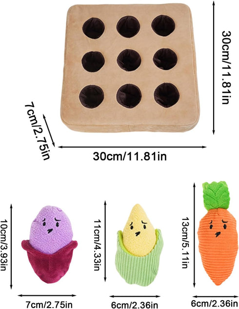 Genrico Dog Snuffle Toy, Squeak Pad - Carrot Dog Snuffle Mat - for Anti-Boredom, Pets All Sizes