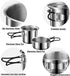 Stainless Steel Camping Cookware Mess Kit, Backpacking Cooking Set with Mini Stove for Outdoor Use