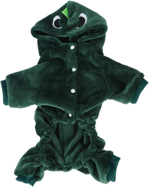 Adorable Dinosaur Dog Costume, Funny Puppy Halloween Apparel, Small Pet Outfit for Winter Dog Clothes