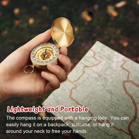 flintronic Navigation Compass, Hiking Compass with Luminous Function, Waterproof Pocket Compass for Expedition Map