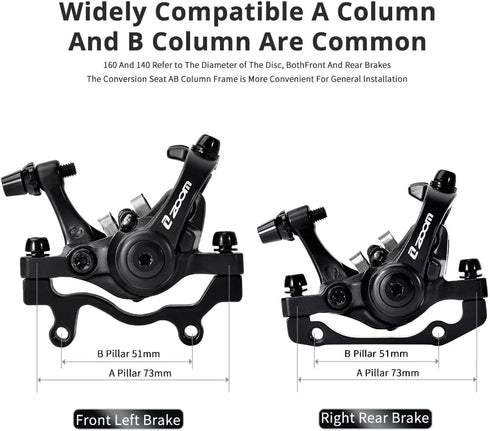 Zoom DB-680 Bilateral Caliper Disc Brake Set, Dual Piston Mountain Bike Alloy Cable Brake Accessories