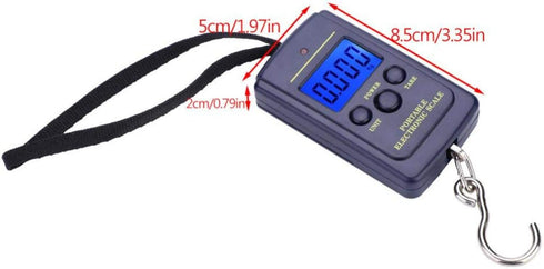 VGEBY Digit Fishing Scale, Weiheng WH-A01L Portable Plastic Electric Digital Hanging Scale with Hook Tool, 40kg*10g