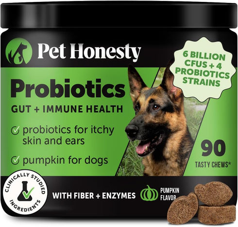 Probiotics for Dogs for Occasional Diarrhea & Bowel Support, Digestive Enzymes with Prebiotics for Gut Health, Immunity