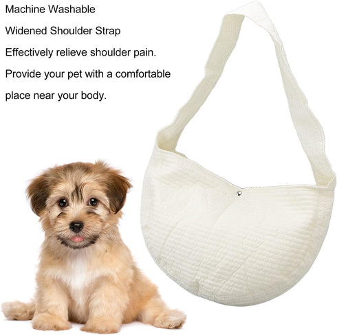 Asixxsix Dog Sling Carrier, Breathable Hand Free Safe Pet Sling Carrier Soft Comfortable Durable Cat Sling Carrier with Widen Shoulder Strap for Outdoor, Traveling, Subway, Small Dogs, Cats, Pets(S)