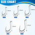 JSHANMEI 150pcs Baitholder Hooks Fishing Octopus Hooks with 2 Barbs, Assorted Size Tackle Box