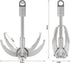 Large 4-Claw Grappling Hook with 65ft Rope, Stainless Steel Folding Grapple Hooks for Outdoor Survival
