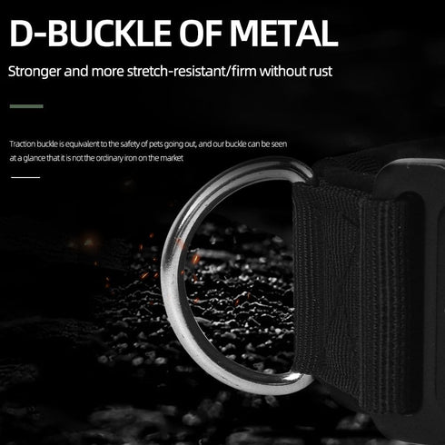 Tactical Dog Collar with Handle, Adjustable Nylon Design for Medium to Large Dogs, Quick-Release Alloy Snap Buckle