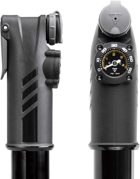Topeak Mountain TT Twin Turbo Mini Pump, Black with Gauge, Open Box