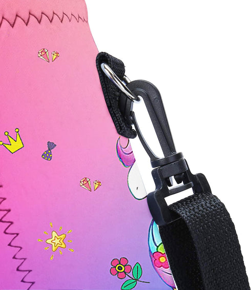 1000ML 34OZ unicorn-1) AMARY Neoprene Water Bottle Carrier Bag with Adjustable Shoulder Strap,Insulated Water Bottle