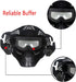 Tactical Mask for Airsoft, Full Face Gear with Goggles, Impact Resistant for BB Hunting, CS Game, Motocross Skiing