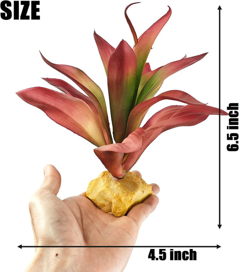 Woyrise Reptile Plants Succulent, Artificial Desert Plant for Terrarium Decor, Bearded Dragon Tank Accessories fit