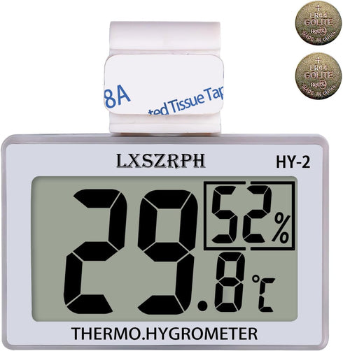 Reptile Hygrometer Thermometer, Digital Temperature Humidity Meter Gauge for Reptile Tanks, LCD Display, 1 Pack