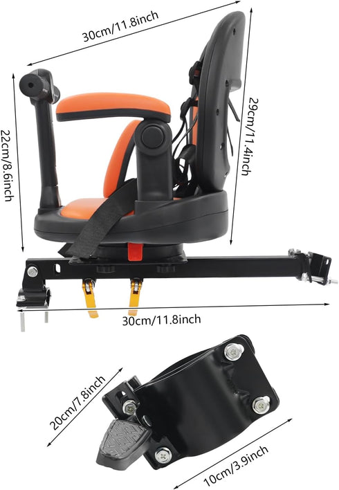 INPAITOO 360 6 8 88LBS Child Bike Seat, Front Bicycle Seat for Children, Rotate Kids Bike Seat Carrier with Adjustable