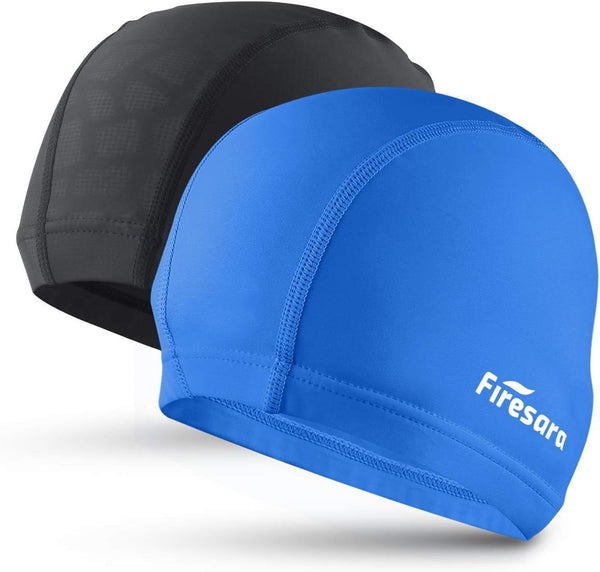 Firesara Fabric Swim Cap, High Elasticity for Long and Short Hair, Breathable Fit for Women, Men, Kids