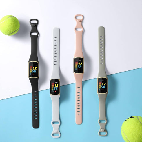 GEAK 4 Pack Slim Band, Compatible with Fitbit Charge 5/Charge 6, Soft Silicone Sport Replacement Wristbands