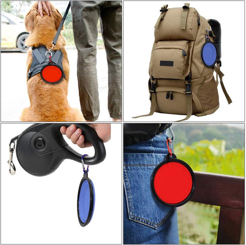 Dog Bowl Pet Collapsible Bowls, 2 Pack Portable Water Bowls for Cats Dogs with 2 Carabiners (Small, Blue + Red)