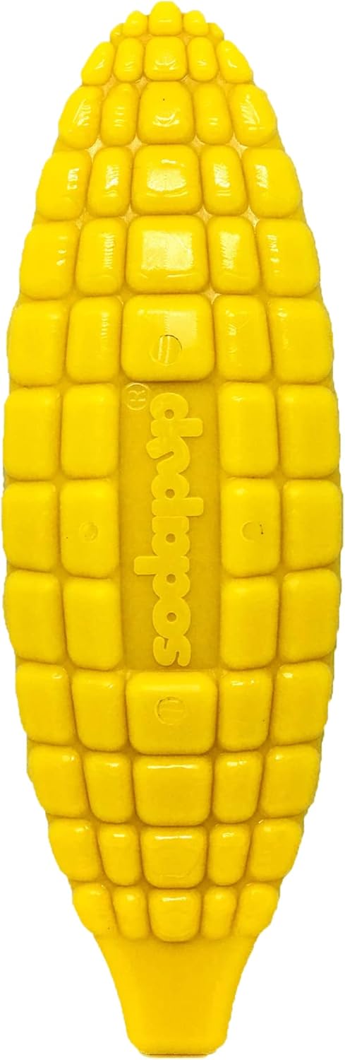 SodaPup Corn on The Cob Dog Chew Toy, Durable, Non-Toxic Nylon Material, Made in USA for Mental Stimulation