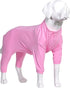 Lovelonglong Four Feet Dog Lightweight Pajamas, Pure Cotton Dog Jumpsuits for Large Medium Small Dogs Pink