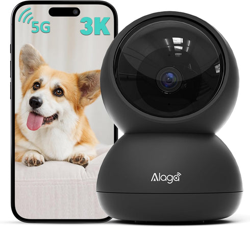 Alaga Indoor Security Camera,3K, 360 Pan/Tilt, Human/Pet/Motion AI, Night Vision, Speaker, Indoor Camera