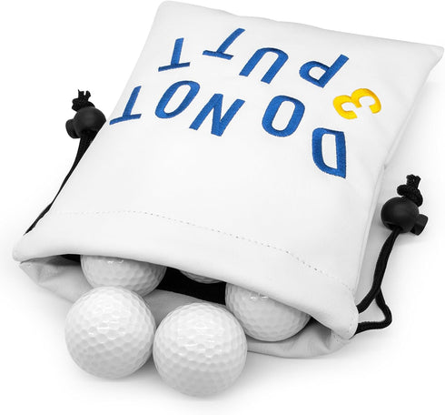 Golf Valuables Pouch, Leather Tee Pouch with Drawstring Closure, Portable Ball Pouch for Men Women