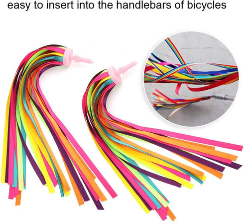 CDQL Bike Handlebars Streamers, Children Scooter Handlebar Tassel, Bike Colorful Ribbon, Tricycle Streamers, Baby